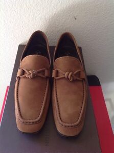 LOUIS VUITTON MENS $1395 BROWN SUEDE LOFERS SIZE 7.5 NEW IN BOX ITALY 🇮🇹