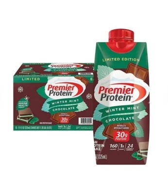 Premier Protein 30g High Protein Shake, Winter Mint Chocolate 11 fl. oz., 15 pk. - Image 1 of 4
