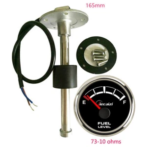 Jiecaizi Fuel Level Gauge with Sender 73-10 ohms For Car Marine ATV UTV Blue LED - Bild 1 von 12