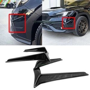 Glossy Black Fits SUBARU WRX STI VB Sedan Front Bumper Canard Splitter Air Knife - Picture 1 of 7