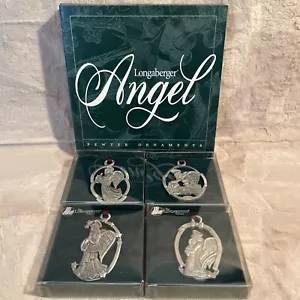 1998 Longaberger Pewter Angel Ornament Set - Peace Hope Love Joy - Item #71757 - Picture 1 of 2
