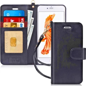 Fyy Black Leather Iphone 6,6S Plus 5.5”Case - Picture 1 of 2