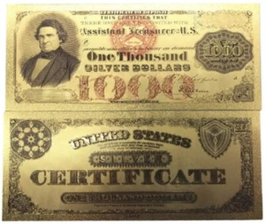 USA BANKNOTE P-314 $1000 THOUSAND US DOLLARS 1878 SILVER CERT GOLD FOIL NEW MINT - Picture 1 of 1