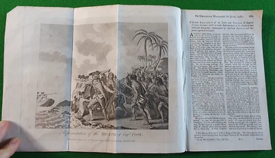 1781 THE DEATH OF CAPTAIN COOK UNIVERSAL MAGAZINE AMERICAN REVOLUTIONARY WAR - Image 1 of 4
