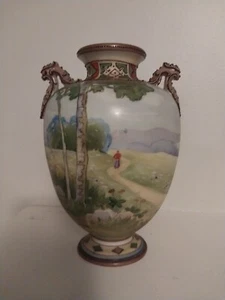 Vintage Nippon   Hand Painted Porcelain Urn/ Vase 5 In. - Picture 1 of 6