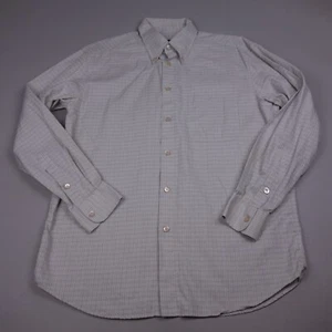 Ermenegildo Zegna Button Up Shirt Large White Plaid Long Sleeve Cotton Mens - Picture 1 of 9