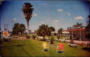 The French Court 2401 Silver Springs Rd. RT 40 Ocala FL Florida cartolina - Foto 1 di 2