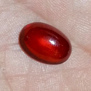 4.5 Carat 12.4x8.5x4.5 MM Natural Reddish Orange Color Hessonite Garnet Cabochon - Picture 1 of 24