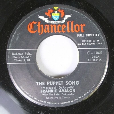 50'S & 60'S 45 Frankie Avalon - The Poupée Song / A Perfect Love Sur Chancellor - Photo 1/2