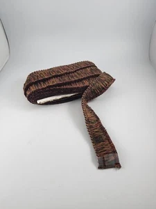 6-1/2 Yards Brush Fringe Burgundy Olive Gold 1-1/2 In. Wide Upholstery Drapery - Picture 1 of 8