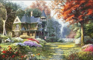 Needlework Crafts Full Embroidery DIY Counted Cross Stitch Kits Garden House - Picture 1 of 5