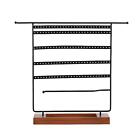 7 Tier Jewelry Stand Organizer with Wooden Tray Hanging