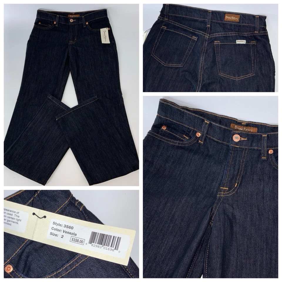 Jeans David Kahn Mujer Talla 2 Azul Algodón Lavado Oscuro Poli Hecho en EE. UU. NUEVO CON ETIQUETAS YGI N5-56 Foto 1 de 4