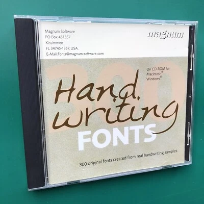 300 HANDWRITING FONTS PC Mac CD-ROM Magnum Kissimmee Florida • TTF OTF Typefaces - Image 1 of 4