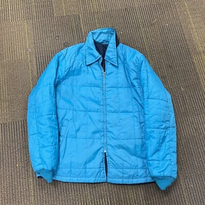 Vintage Sears Jacket Mens XL Blue 1970s Zip Up Reversible - Image 1 of 4
