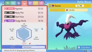 Pokemon Brilliant Diamond Shining Pearl 6iv Shiny Darkrai Max EV - Zdjęcie 1 z 1