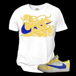 Jordan 1 Low OG Travis Scott Canary Elkins Custom Unisex T-Shirt Match Sneakers - Picture 1 of 4
