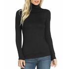 New Womens Ladies Turtle Roll High Neck Polo Long Sleeve Jumper Top T-Shirt 