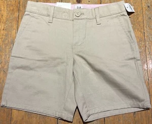 NWT Gap Kids Girls Classic Chino Shorts beige khaki adjustable waist Size 7 - Picture 1 of 2