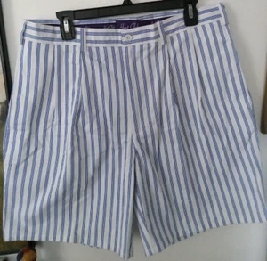 Gorgeous HUNT CLUB Blue White STRIPED Men Size 36 Shorts With 4 Pockets - Picture 1 of 3