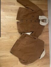 Kids GAP Denim Corduroy Sherpa Lined Jacket/Coat Button Up Medium (8-9) Tan