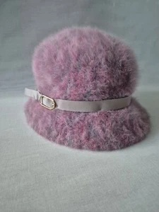 Kangol England Furgora Angora Fur Pink Mauve Cloche Hat One Size Vintage - Picture 1 of 7