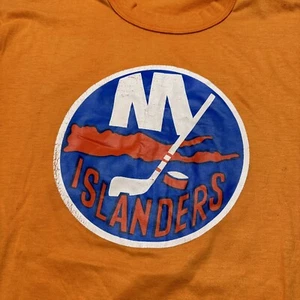 Vintage New York Islanders NHL T-Shirt Men's XL Single Stitch Orange USA Made - Picture 1 of 8