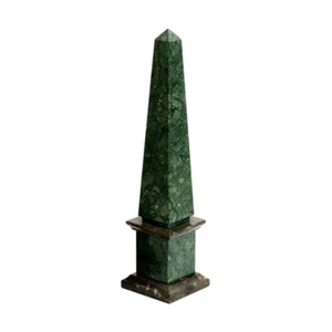 Classic Green Marble Alps And Brown Fossil Table Sculpture H 30CM - Picture 1 of 4