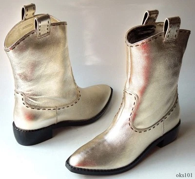 BOTAS TOBILLERAS Giuseppe ZANOTTI cuero dorado 38 8 estilo OCCIDENTAL - INCREÍBLES nuevas $1295 Foto 1 de 4