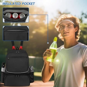 Zaino professionale per racchetta da tennis donna uomo con tasca termica - Foto 1 di 13