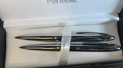 Juego de bolígrafos y lápices progresivos vintage PENATIA Drive publicidad en tono cromado Foto 1 de 3
