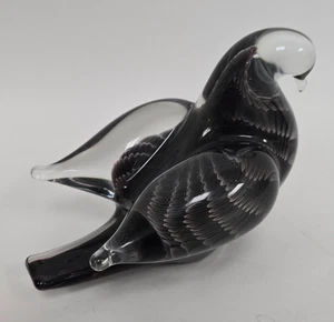 Vintage MARCOLIN Sweden Full Lead Crystal Art Glass Pigeon Signed Free S&H - Picture 1 of 13