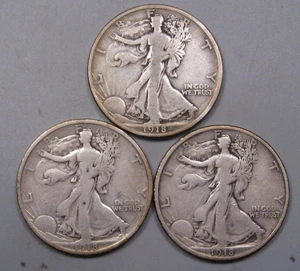 Medio dólar LIBERTY de plata para caminar de 3 monedas 1918 P-D-S. #7 - Imagen 1 de 9