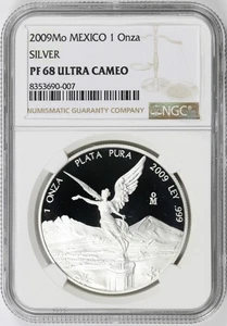 2009-Mo Mexico Silver 1 Onza NGC PF68 Ultra Cameo - Picture 1 of 4