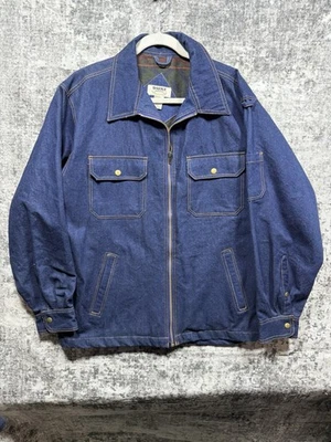 Duke Haband Men's Large Denim Jacket Southwestern Lined Trucker Grunge Retro Y2K - Image 1 of 4