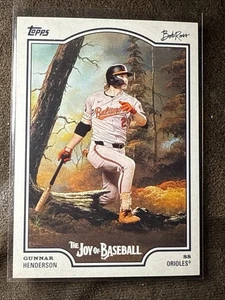 2025 Topps x Bob Ross Joy of Baseball Base Card Gunnar Henderson Orioles - Picture 1 of 2