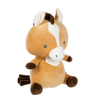 Baby Ganz Cuddle-Me Horse with Rattle Plush Brown 9 in Embroidered Eyes New - Image 1 of 4