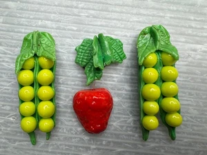LOTE IMÁN REFRIGERADOR PEAPOD Y FRESA vintage hecho a mano/3 - Imagen 1 de 13
