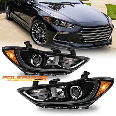 Pair Left & Right Projector Headlights For 2017 2018 Hyundai Elantra SE GL GLS Foto 1 de 4