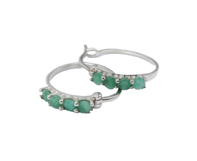 Edler Smaragd Ohrhänger in 925 Silber Celeron Edelsten Ohrschmuck Blau Geschenk - Bild 1 von 4