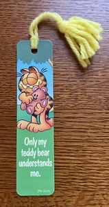Vintage Garfield Bookmark 1978 Antioch H-1375 Only My Teddy Bear Understands Me - Picture 1 of 2