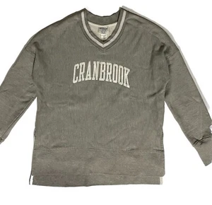Vintage Champion Reverse Weave Cranbrook Sweatshirt S Gray V Neck Long Sleeve - Picture 1 of 13