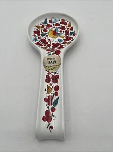 Nova Deruta Spoon Rest Blue Red Bird New NWT 11" Italy - Picture 1 of 4