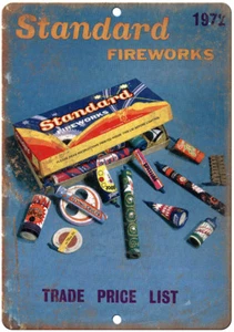 Standard Fireworks Trade Price List 12" x 9" Reproduction Metal Sign ZD48 - Picture 1 of 1