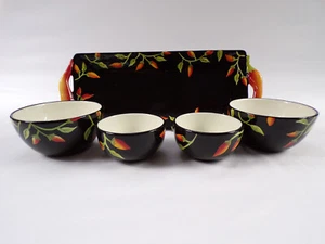 Set fünf Picante Ton Kunstkeramik - Servierplatte 17" Schüsseln (2) 5-3/4" (2) 4" I24 - Bild 1 von 22