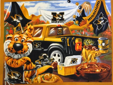 NCAA COLLEGE MISSOURI TIGERS FLEECE PANEL FOR BLANKET, CRAFTS, WALL HANGING Cover