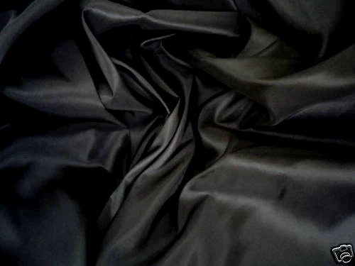 ЧЕРНЫЙ ИСКУССТВЕННЫЙ ШЕЛК ТАФТА ТКАНИ ЗАНАВЕСКИ ПЛАТЬЕ ДЕКОР СКАТЕРТЬ CRAFT ПОДКЛАДКА - Изображение 1 из 1