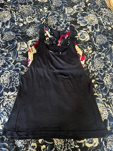 Lululemon Stash It Tank Top Size 8 Inky Floral Ghost Inkwell Bumble Berry - Picture 1 of 9