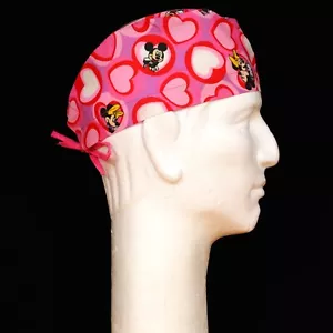 Love Sign Mickey & Minnie on Pink Theme Scrub Hat - Picture 1 of 1