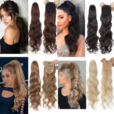 S-NOILITE Kordelzug Haarteil Zopf Clip Pferdeschwanz Haarverlängerung Lockig Ponytail Dick